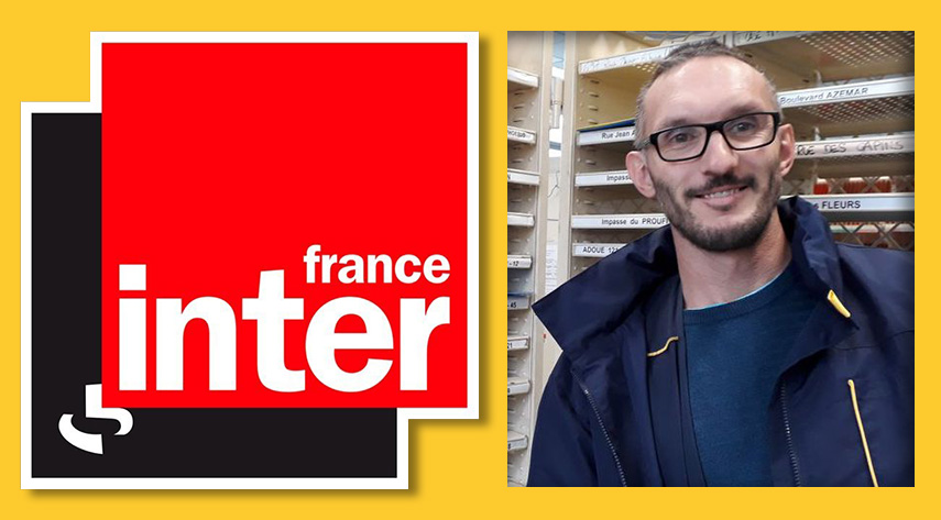 Montage photo avec le logo de France Inter et le portrait de Yohann Noclercq