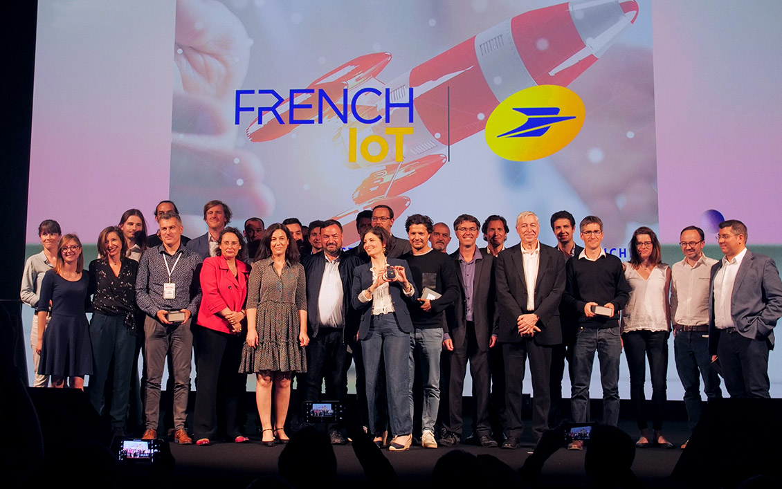 Photo des fondfondatrices et fondateurs des start-up lauréates du concours French IoT 2019.