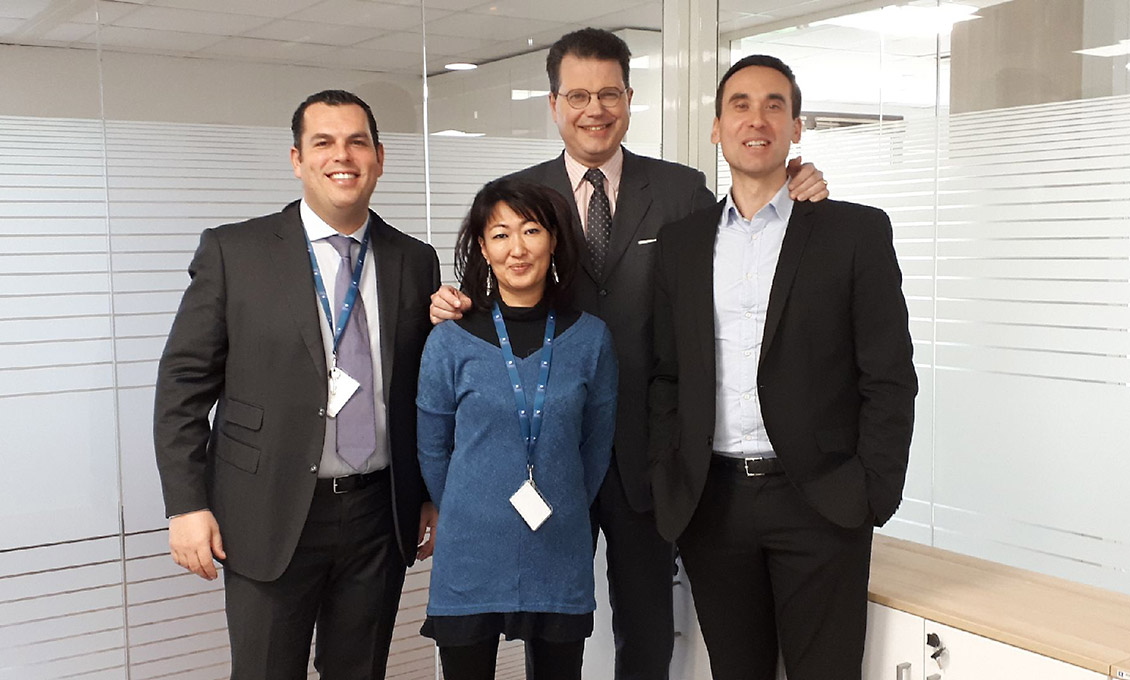 De gauche à droite : Marc de Roincé, Directeur Centre d’affaires entreprises du Var ; Laetitia Nguyen The Kim, Assistante Commerciale, Centre d’affaires entreprises du Var ; Benoît de Rosamel, Directeur Régional Méditerranée Entreprises & Territoire ; Jérôme Allaire, Chargé d’affaires senior, Centre d’affaires entreprises du Var.