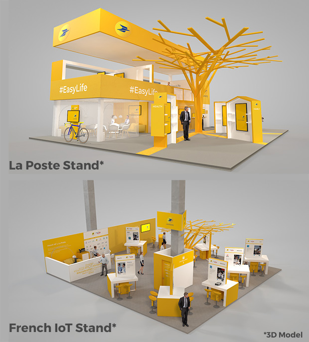 3D Models of La Poste Stand and French IoT Stand