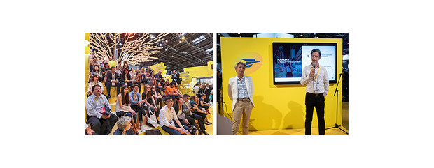 Pitch from one of the 40 partner start-ups invited by La Poste