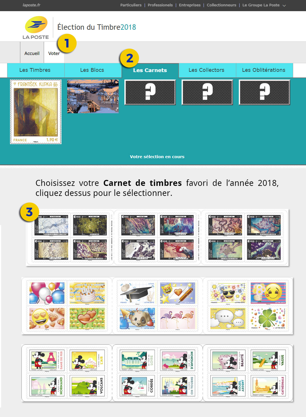 Mode d'emploi du vote sur le site www.electiondutimbre.fr