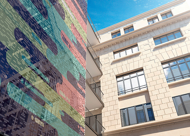 La cour intérieure de platform58, dans le 9e arrondissement de Paris